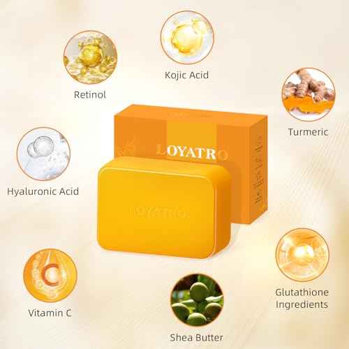 Kojic Acid Turmeric Soap Bar Dark Spots for Face & Body, Deep Cleansing, Gentle Soap Sensitive Skin Formula, All Skin Types