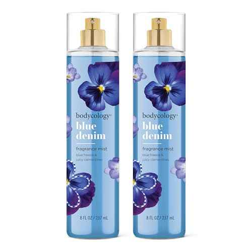 Bodycology Long-Lasting Fragrance Body Mist, Blue Denim, 8 fl oz (Pack of 2)