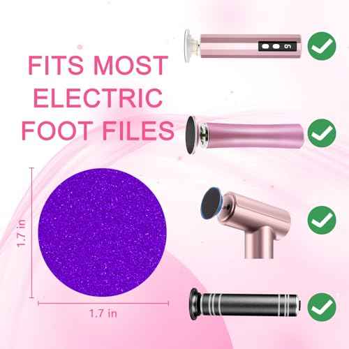 Trazzo Color-Coded Replacement Sanding Discs for Electric Foot File ? 80/120/180 Grit Refill Sandpaper Pads for Callus Remover, Fits Most Round Foot Grinders (60PCS)