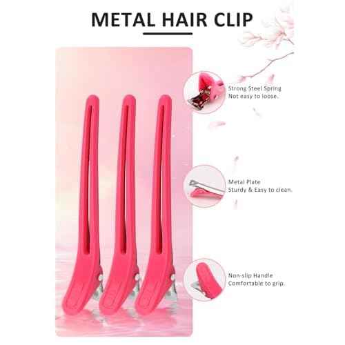 19PCS Hair Bleach Dye Kit with Hair Dye Brush and Bowl Whisk Hair Clips Protective Gear Set, Ideal for Hair Bleaching Coloring Highlighting, Essential Salon Supplies for Home Use (Pink)