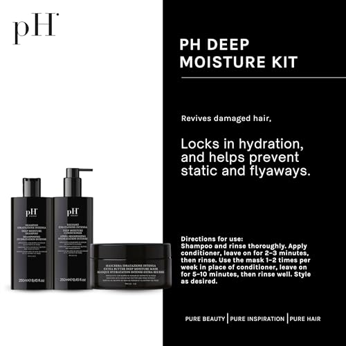 pH PURE HAIR Deep Moisture 3-Piece Set - Shampoo, Conditioner & Mask
