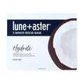 Lune+Aster 5 Minute Rescue Mask - Hydrate | Deeply Hydrating Sheet Mask with Hyaluronic Acid, Coconut, Argan and Avocado Oils. Made in Korea.