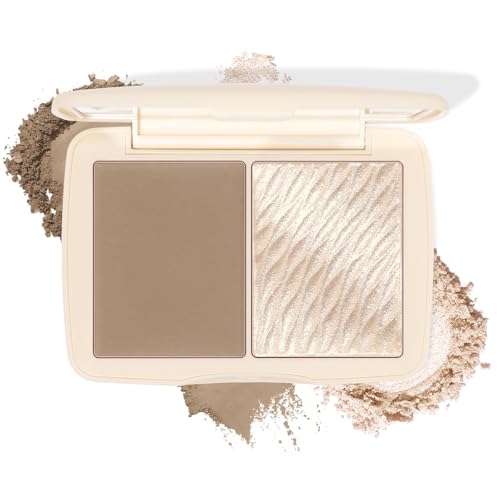 2-in-1 Contour & Highlighter Palette with Mirror - Matte & Shimmer