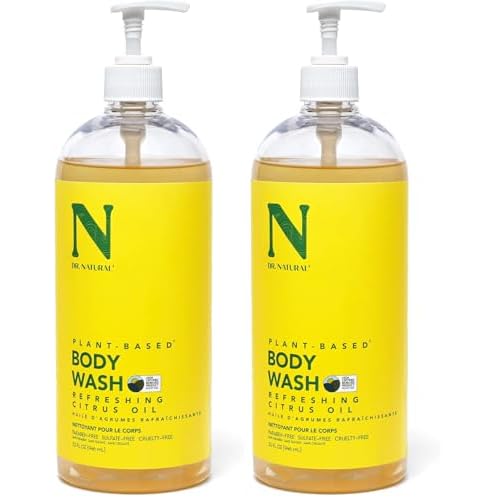 Dr. Natural Body Wash, Citrus, 32 oz - Moisturizing Body Wash for Dry Skin - Pure Plant-Based - with Organic Shea Butter - Hypoallergenic (Pack of 2)