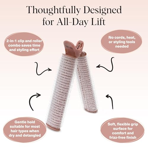 Volumizing Hair Roller Clips for Heatless Root Lift - 2-Pack Terracotta