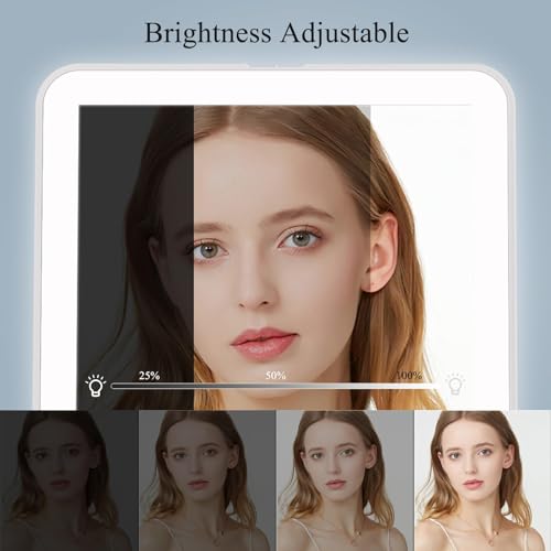 FUNTOUCH Rechargeable LED Travel Makeup Mirror with 72 Lights