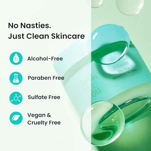 Feat by You - ViTassie CICA Refreshing Gel Cream (2.7 FL OZ) Face Moisturizer for Dry Skin, Acne-Prone, Sensitive Skin with Vitamin C, Centella Asiatica, Niacinamide, Hydrating, Soothing, Korean Made