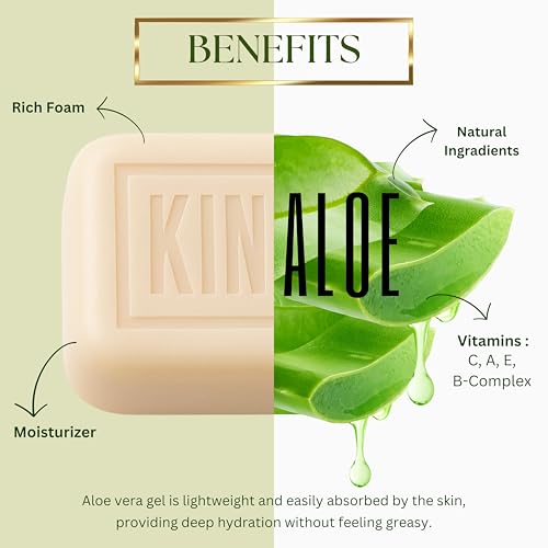 Aloe Vera Soap Bar ? Natural Moisturizing Cleanser for Face and Body, Soothes Irritated Skin, Helps Relieve Sunburn, Hydrates and Softens (1 Pack)