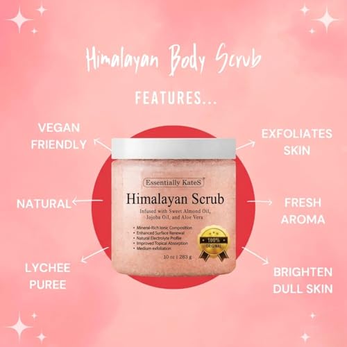 Himalayan Salt Body Scrub with Almond Oil, 10 oz