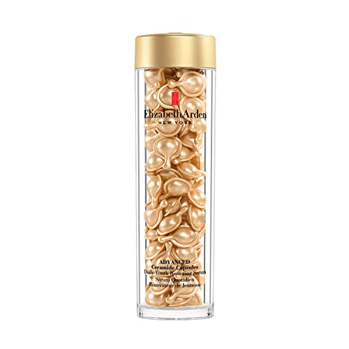 Elizabeth Arden Daily Ceramide Serum Capsules, Advanced Anti Aging Serum Capsules for Minimizing Wrinkles, Fragrance-Free, Enhances Skin Hydration and Radiance for a Youthful Look, 90 Count, 1.41 oz