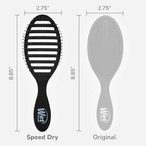 Wet Brush Speed Dry Hair Brush, Black Frost - Vented Design & Soft HeatFlex Bristles Are Blow Dry Safe - Ergonomic Handle Manages Tangles - Pain-Free Hair Accessories