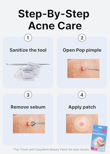 EasyDerm 4-Type Acne Patches Variety Set + Pimple Popper Tool