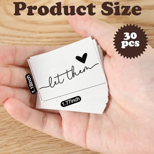 Blulu 30 Pcs Let Them Heart Temporary Tattoos Waterproof Black Letter Tattoos for Adults, Parties, Festivals, and Events(Trendy Style)