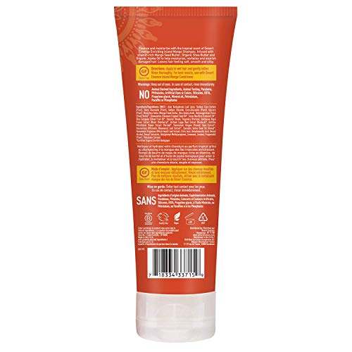 Desert Essence Island Mango Shampoo & Conditioner Bundle - 8 Fl Ounce - Enriching - Shea Butter - Jojoba Oil - Smooth & Silky - Soft & Healthy