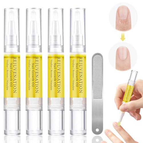 Rejuvenation Nail Growth Oil & Cuticle Care Pens with File (4 Pack)