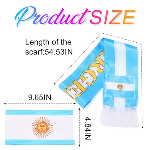 CAKURE Soccer Fan Headband Set Flag Print Sports Headbands for Adults