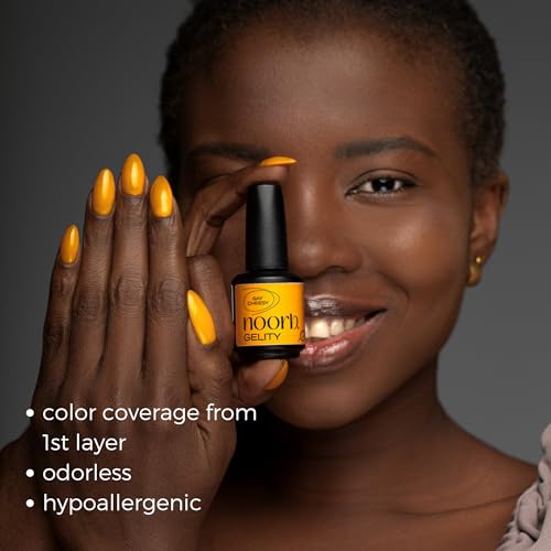 noorb beauty Lemon Yellow Gel Polish, Natural Gel Nail Polish with Organic Pigments, Soak Off UV Nail Gel Polish Yellow Color