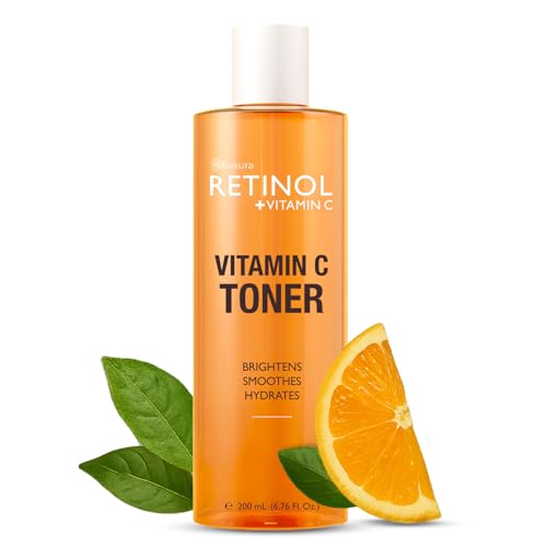 LIVAURA Retinol + Vitamin C Face Toner for Brightening & Anti-Aging ? Hydrating Toner to Reduce Fine Lines & Dark Spots ? Suitable for All Skin Types ? 200 mL