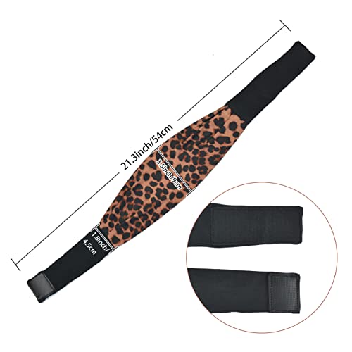 YTBYT 1 piece Leopard Print Headbands Ice Silk Lace Melting Bands for Wigs Adjustable Wig Bands for Headband Wig (A-1/4.5 cm)