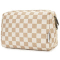 Narwey Checkered Makeup Bag Large Travel Cosmetic Organizer