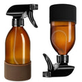 Tecohouse 2 Pack 8oz Amber Glass Spray Bottles with Silicone Sleeve