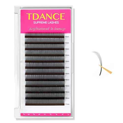 TDANCE Lash Spikes Matte Black 5D Spikes Lash Extensions Natural Look 5D Flower Eyelash Extensions for Professional Use Spikes Lashes(5D-Flower,D-0.07,10-17mm)