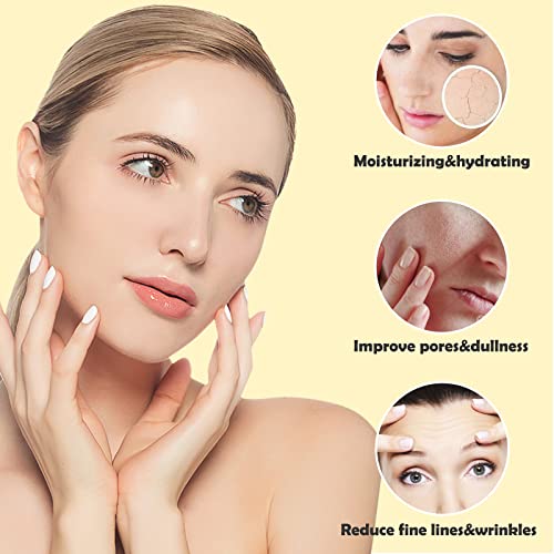 Permotary 6 PCS 24k Gold Crystal Gel Collagen Facial Masks, Deep Moisturizing Facial Sheet for Women Skin Care Revitalize Skin
