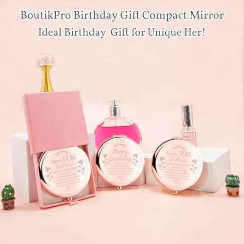 Birthday Gifts for Women Makeup Mirror 10th-85th Birthday Gifts for Sister Mom BFF Daughter Grandma Granddaughter - Milestone Birthday Presents 2-in-1 Compact Mirror (15th Birthday)