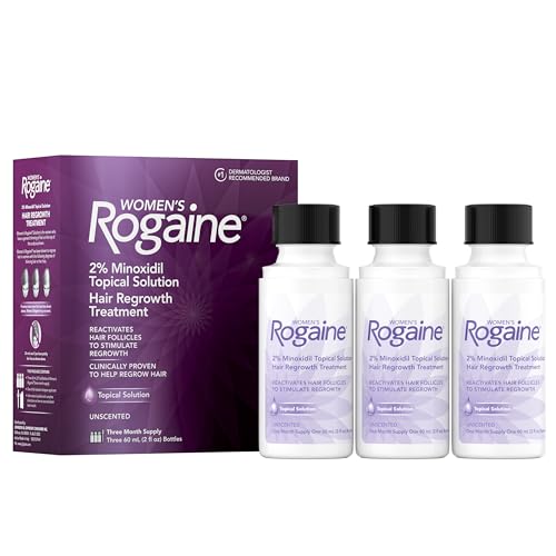 Women's Rogaine 2% Minoxidil Hair Regrowth Solution, 3-Month Supply