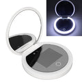 Mirror Sunscreen Testing Camera with Adjustable Brightness, 2X Magnification Travel Makeup Mirror, 3.5in Pocket Size L