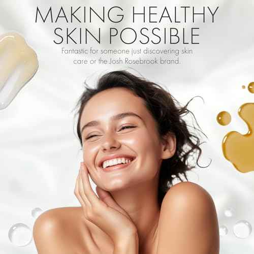 Josh Rosebrook The Essentials Kit - Cleanse, Tone & Hydrate Skincare Set | Complete Moisture Cleanse 1 oz, Daily Acid Toner 0.5 oz, Hydrating Accelerator 1 oz | Travel Size Facial Skin Care