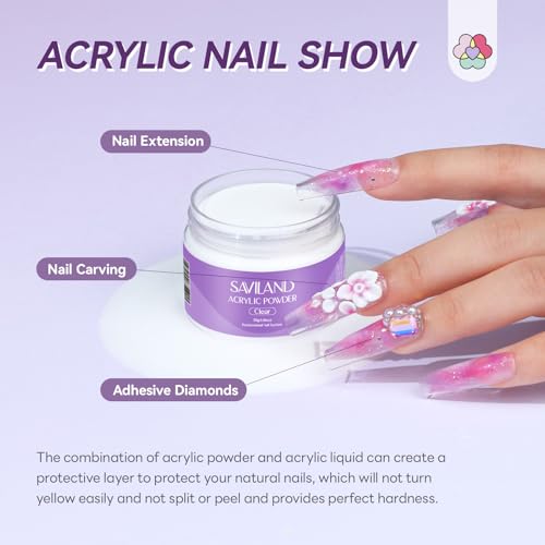 SAVILAND Acrylic Nail Kit for Beginners - Home DIY Manicure Set with Essential Supplies
