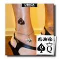 QOS Semi-Permanent Tattoo Stickers - 2 Sheets Queen of Spades