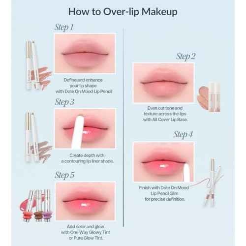 Heart Percent Dote On Mood Lip Liner Pencil, Long-Lasting Creamy Lip Crayon Smooth Lipliner Retractable Lipstick Overlip Line Color 0.8g, #20. Salmon Beige