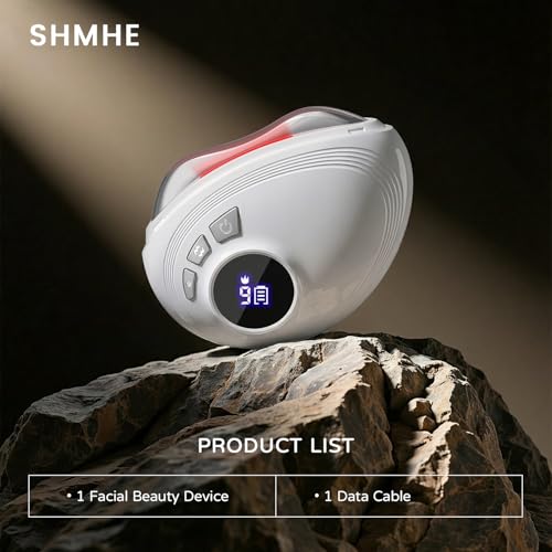 SHMHE LED Red Light Gua Sha Massager for Face & Neck Skin Tightening
