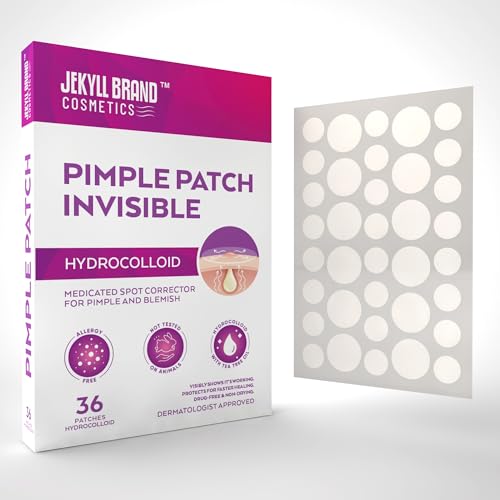 Premium Pimple Patch (36 counts) | Jekyll Brand Cosemtics¢â | Hydrocolloid | Invisible | Acne Patch for Covering Zits and Blemishes | Sterile Spot Patches for Face and Skin | Dermatologist Approve