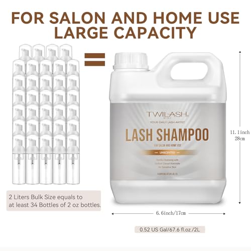 Lash Shampoo Bulk 2L - Gentle Eyelash Cleanser for Extensions