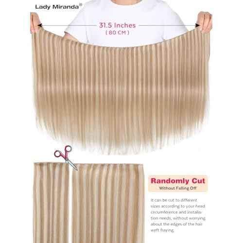 LADY MIRANDA Double Weft Invisible Hair Extensions Real Human Hair Butterfly Genius Hand Tied Weft Hair Extensions Human Hair 100% Remy 18 Inch 100g Seamless Genius Twin Tab Remy Human Hair (18/60)