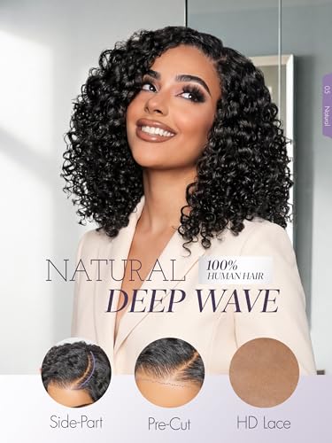 LUVME HAIR 16-Inch Curly Deep Wave Glueless Wig - Natural Color