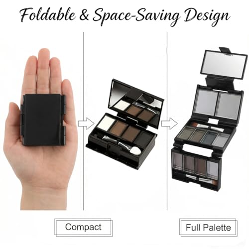 Magnetic Empty Makeup Palette 2 Pack with Mirror & Brushes