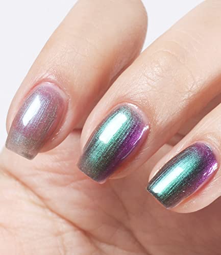 AILALUO Blue Chrome Holographic Nail Polish 0.06 Fl Oz - Color-Shifting & Long-Lasting
