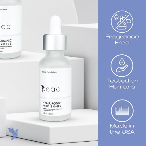 Hyaluronic Acid 2% + B5 Serum 30ml/1oz ? USA Made - All Skin Types - Hyaluronic Acid for Face ? Hydrating, Plumping & Lightweight ? Fragrance Free Skincare ? Moisturizing Face Serum for Women