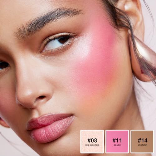3-Piece Contour Stick Kit with Blush Bronzer Highlighter - Light Fair