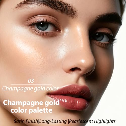 Highlighter Makeup Palette - 3D Shimmer Glow Powder for Face & Body