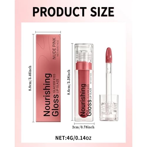 Plumping Lip Gloss for Women, Glossy Finish Lip Tint Stain, Hydrating Moisturizing Lips Care Tinted Lips Oil, Non-Sticky Long Lasting Shine Lipgloss Lipstick, Plumping LipGloss Oil Makeup-01 Pink