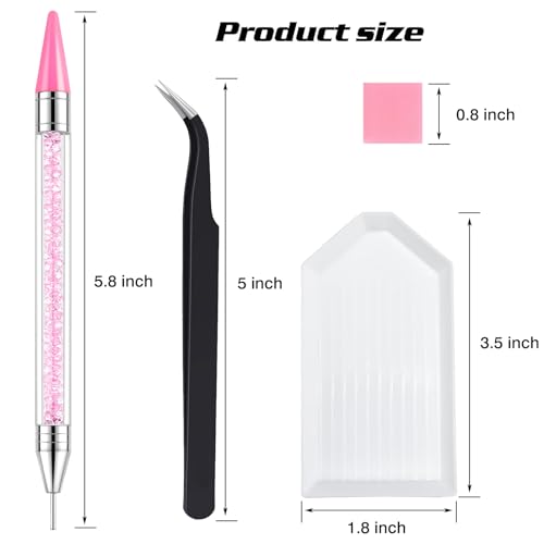 Dual-Ended Rhinestone Picker Tool Set - 16-Piece Bedazzling & Craft Kit
