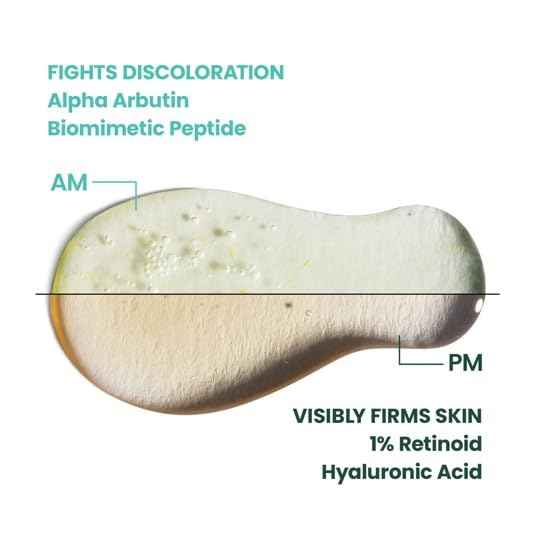 Urban Skin Rx® Youthhero AM/PM 2-In-1 Dual-Formula Day & Night Facial Serums, Improves Discolorations & Sun Damage, Supports Elasticity, Reduces Rough Texture, Fine Lines & Wrinkles, 1 Fl Oz Total