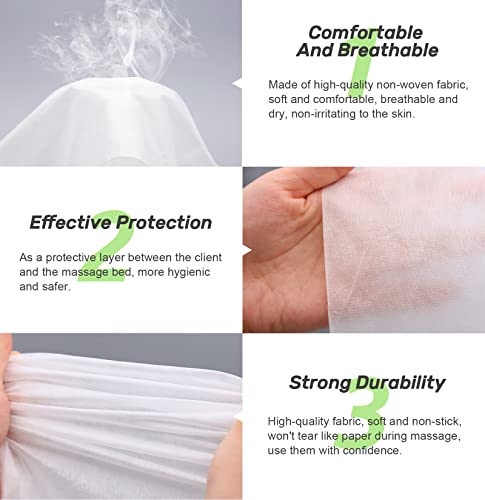 100 Pack Disposable Massage Table Sheets - Soft Non-Woven Spa Covers, 31" x 71"
