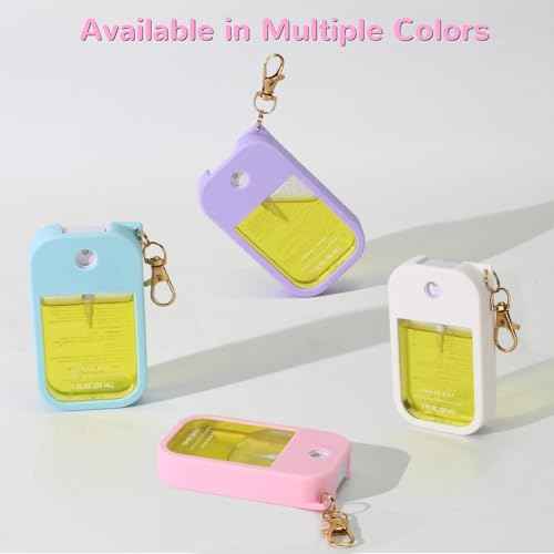 Hand Sanitizer Spray Case Compatible with Touchland Power Mist 1 oz ? Silicone Case with Keychain for Touch Land Mist 1 fl oz£¨30 ml£©, Hand Sanitizer Accessory for 1 fl oz (Blue, 1 Pack)