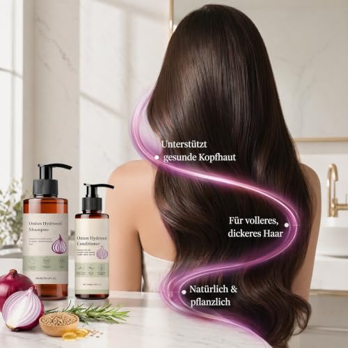 Onion Hydrosol Shampoo & Conditioner Set with Rosemary & Biotin for Hair Growth